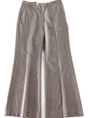 Argent Tailored Flare Trouser Oat Wool Pants 12 Double Faced Wide Leg Tan NWT